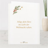 Festliches Weihnachtsmotiv auf rotem Hintergrund カード (裏面)