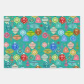 Festliches Weihnachtsschmuck-Muster ラッピングペーパーシート (正面3)