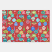 Festliches Weihnachtsschmuck-Muster ラッピングペーパーシート (正面2)