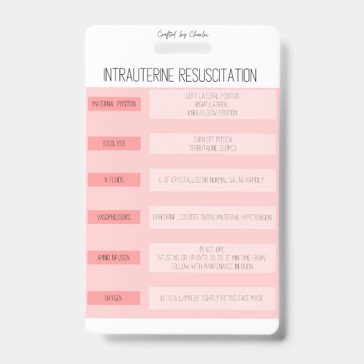 Fetal Monitoring Nurse Reference Badge バッジ (表面)