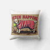 Fetch Occuesポスタユーモアのあるー泥ラブラドール犬 クッション (裏面)