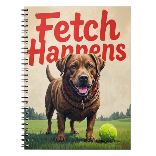 Fetch Occues犬のユーモアのあるスパイラルノート泥 ノートブック (正面)