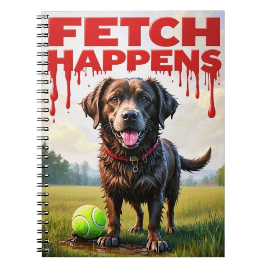 Fetch Occues犬のユーモアのあるスパイラルノート ノートブック (正面)