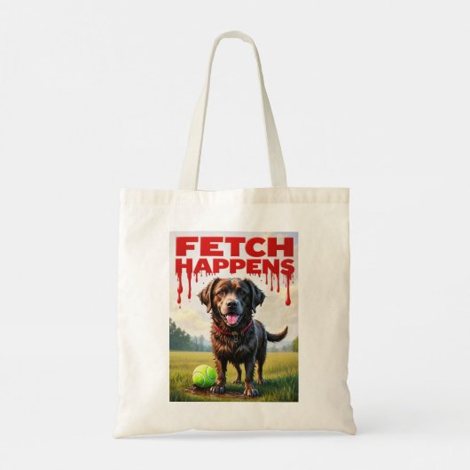 Fetch Occues犬のユーモアのあるトートバッグ泥ラブラドール トートバッグ (裏面)