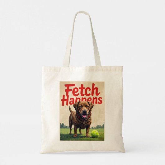 Fetch Occues犬のユーモアのあるトートバッグ泥ラブラドール トートバッグ (裏面)