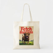 Fetch Occues犬のユーモアのあるトートバッグ泥ラブラドール トートバッグ (正面)