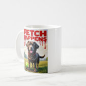 Fetch Occurs犬のユーモアのあるコーヒーカップのマグカップ コーヒーマグカップ (正面左)