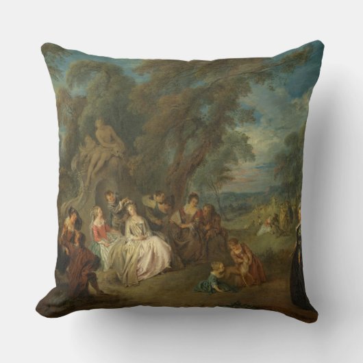 Fête Champêtre、c. 1730年(キャンバスの油) クッション (正面)