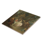 Fête Champêtre、c. 1730年(キャンバスの油) タイル (側面)