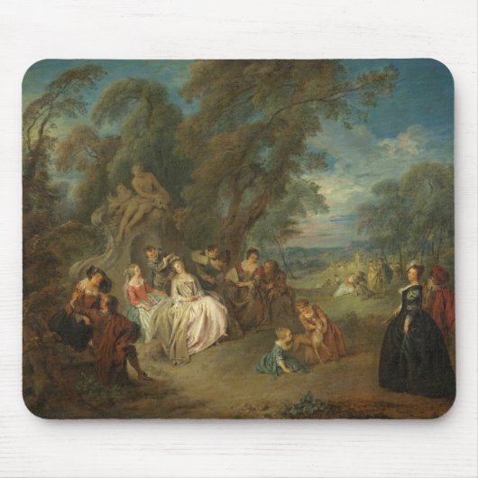 Fête Champêtre、c. 1730年(キャンバスの油) マウスパッド (正面)