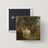 Fête Champêtre、c. 1730年(キャンバスの油) 缶バッジ (正面&裏面)