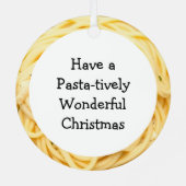 Fettuccini Alfredoリアルおもしろいフードクリスマス メタルオーナメント (裏面)