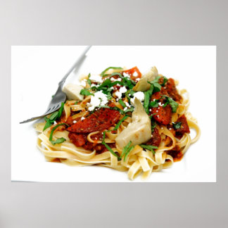 Fettuccini With Roasted Tomato And Basil ポスター