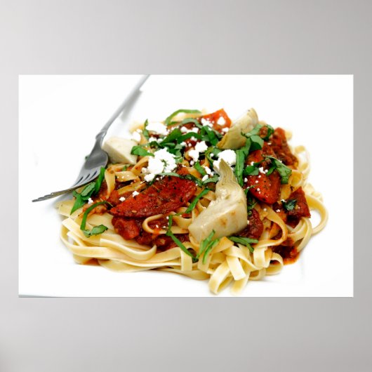 Fettuccini With Roasted Tomato And Basil ポスター (正面)