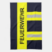 Feuerwehr Symbol Uniform Blau キッチンタオル (縦)