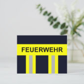 Feuerwehr Symbol Uniform Blau ポストカード (スタンド正面)