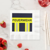 Feuerwehr Symbol Uniform Blau 縁ありランチョンナプキン (インサイチュ)