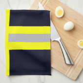 Feuerwehr Symbol Uniform Blau Geschirrtuch キッチンタオル (四つ折り)