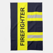Feuerwehr Symbol Uniform Blau Geschirrtuch キッチンタオル (縦)