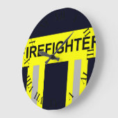 Feuerwehr Symbol Uniform Blau Große Wanduhr ラージ壁時計 (傾斜)