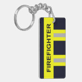 Feuerwehr Symbol Uniform Blau Schlüsselanhänger キーホルダー (正面左)