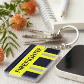 Feuerwehr Symbol Uniform Blau Schlüsselanhänger キーホルダー (正面右)