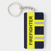 Feuerwehr Symbol Uniform Blau Schlüsselanhänger キーホルダー (正面)