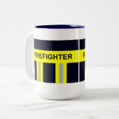Feuerwehr Symbol Uniform Blau Zweifarbige Tasse ツートーンマグカップ (正面左)