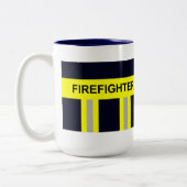 Feuerwehr Symbol Uniform Blau Zweifarbige Tasse ツートーンマグカップ (左)