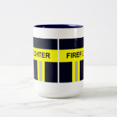 Feuerwehr Symbol Uniform Blau Zweifarbige Tasse ツートーンマグカップ (中央)