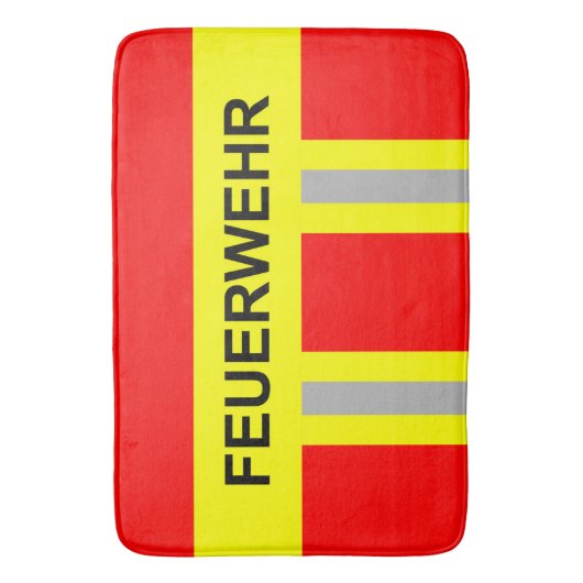 Feuerwehr Symbol Uniform Rot バスマット (正面縦)