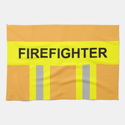 Feuerwehr Symbol Uniform Sandfarben Geschirrtuch キッチンタオル (横)