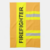Feuerwehr Symbol Uniform Sandfarben Geschirrtuch キッチンタオル (縦)