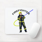 Feuerwehrmann in blauer Einsatzkleidungマウスパッド マウスパッド (マウス)