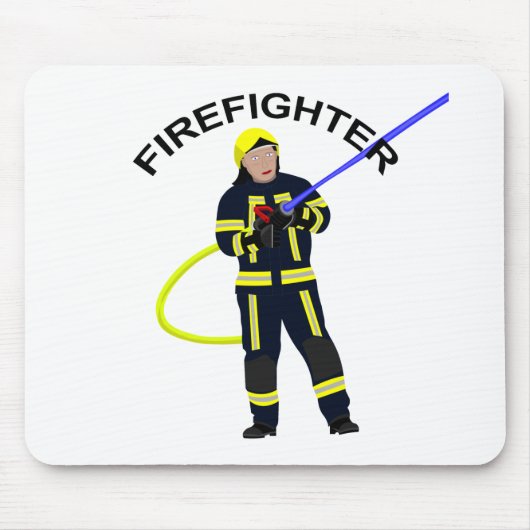 Feuerwehrmann in blauer Einsatzkleidungマウスパッド マウスパッド (正面)