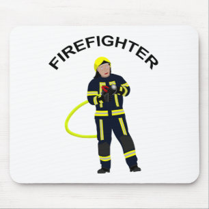 Feuerwehrmann in blauer Einsatzkleidungマウスパッド マウスパッド