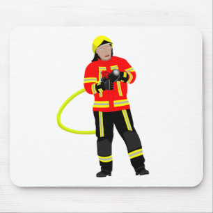 Feuerwehrmann in Einsatzkleidungマウスパッド マウスパッド