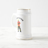 Feuerwehrmann in Einsatzkleidung Bierglas ビールジョッキ (正面左)