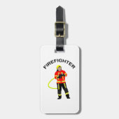 Feuerwehrmann in Einsatzkleidung  Gepäckanhänger ラゲッジタグ (正面縦)