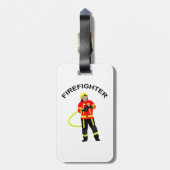 Feuerwehrmann in Einsatzkleidung  Gepäckanhänger ラゲッジタグ (裏面縦)