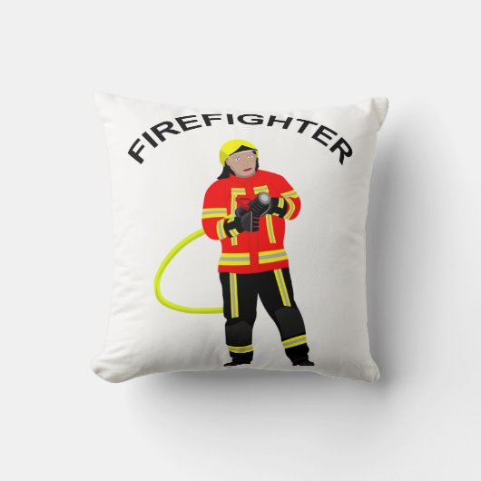Feuerwehrmann in Einsatzkleidung Kissen クッション (正面)