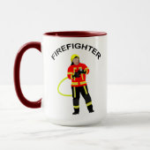 Feuerwehrmann in Einsatzkleidung Tasse マグカップ (左)