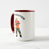 Feuerwehrmann in Einsatzkleidung Tasse マグカップ (正面左)
