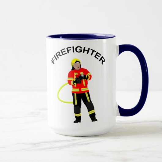 Feuerwehrmann in Einsatzkleidung Tasse マグカップ (右)