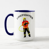 Feuerwehrmann in Einsatzkleidung Tasse マグカップ (左)