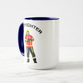 Feuerwehrmann in Einsatzkleidung Tasse マグカップ (正面左)