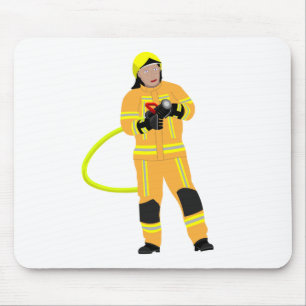 Feuerwehrmann in sandfarb Einsatzkleidungマウスパッド マウスパッド