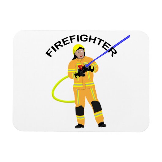 Feuerwehrmann in sandfarbener Einsatzkleidung Mag マグネット (横)