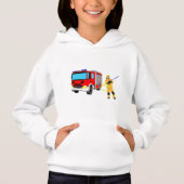 Feuerwehrmann und Löschfahrzeug Hoodie (正面)