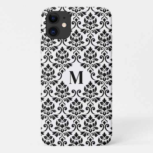Feuille Damask ブラック柄(カスタム) Case-Mate iPhoneケース (裏面)